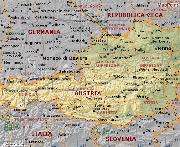 cartina geografica austria mappa carta - sterreich