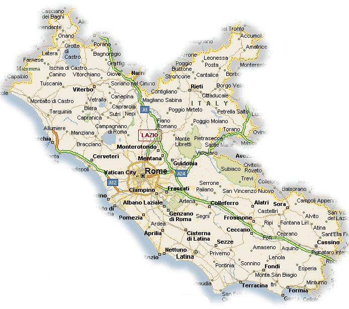 Cartina Geografica del Lazio - Mappa - Carta