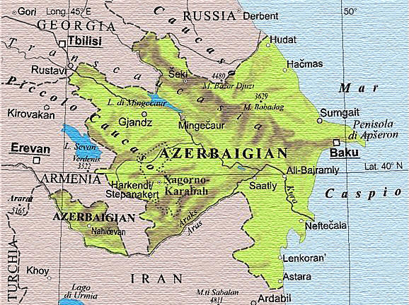 cartina geografica azerbaijan carta mappa